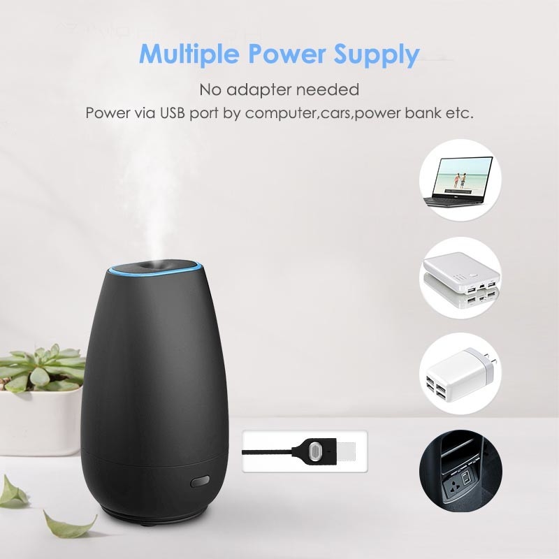 Diffusor de automóviles Humidificador de aromaterapia Diffusor de aceites esenciales USB Cool Mist Mini Diffuser portátil