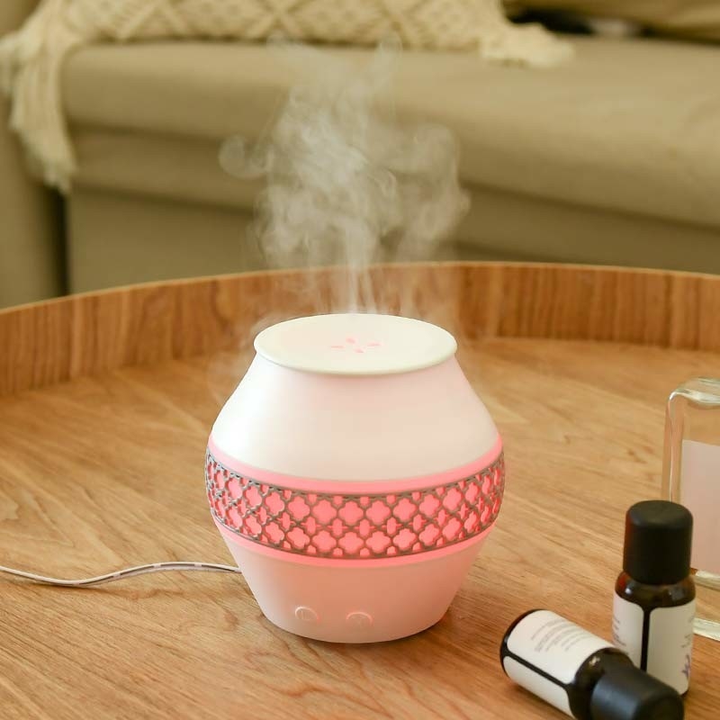Home Humidificador de aire de niebla fresca portátil con luz nocturna Aromaterapia Aceite esencial Deuser Difusor de aroma