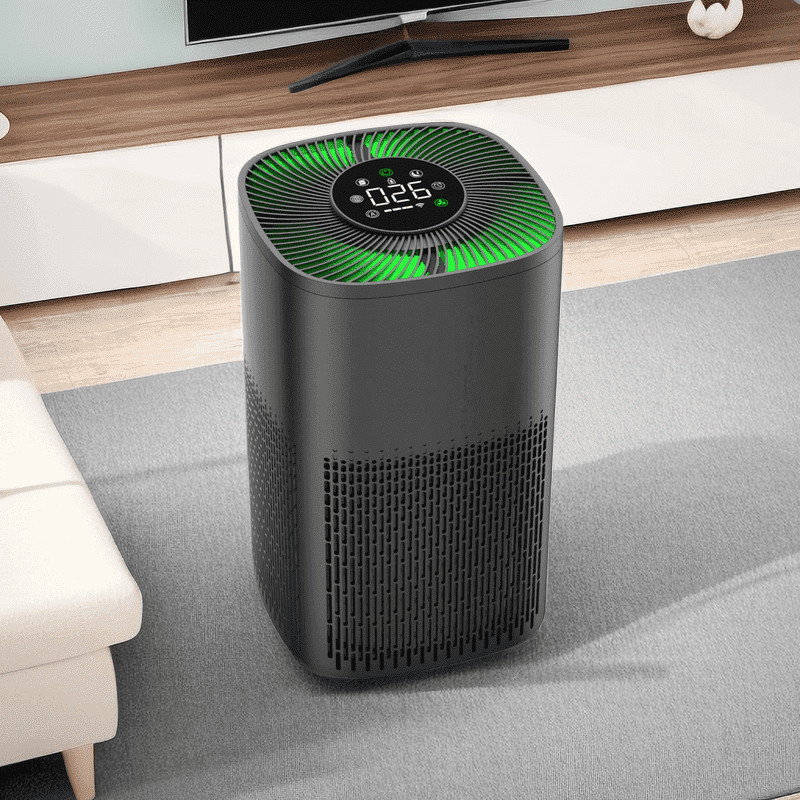 Purificador de aire inteligente con pantalla de PM2.5 y luz tricolor LED