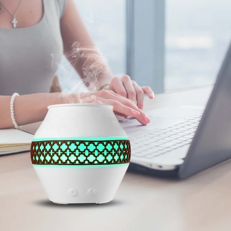 Home Humidificador de aire de niebla fresca portátil con luz nocturna Aromaterapia Aceite esencial Deuser Difusor de aroma