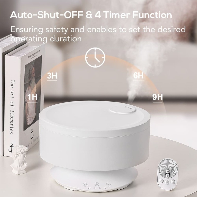 1.6L Humidificador de aire de niebla fresca portátil para el hogar con luz nocturna aroma aceite esencial aroma difusor