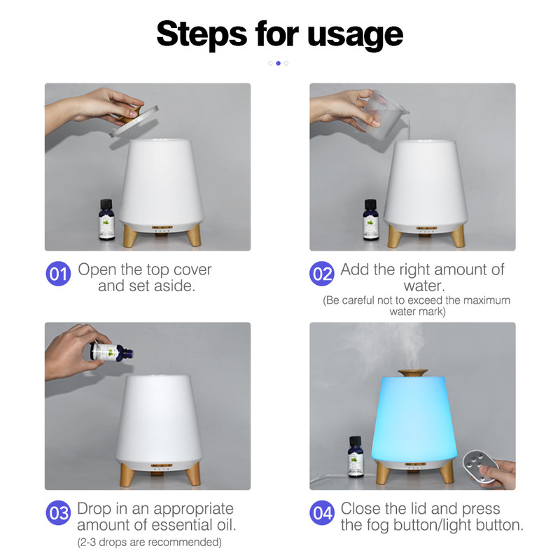 300 ml de altavoces Bluetooth inteligentes difusores para aceites esenciales humidificador de niebla fría aroma difusor de aceite esencial